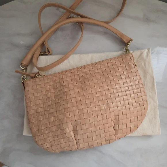 Clare V Petit Moyen  Woven Crossbody Bag In Bisque - Picture 2 of 12